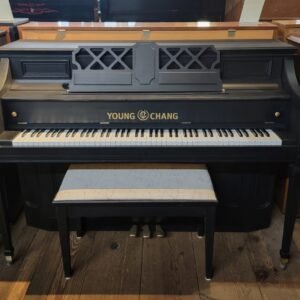 REFINISHED-1985 Young Chang C-109 Satin Ebony 43" Console Piano $2,199